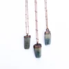 Raw sapphire necklace | Raw sapphire crystal pendant