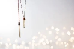 Raw smokey quartz necklace | Raw quartz necklace