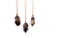 Raw smokey quartz necklace | Raw quartz necklace