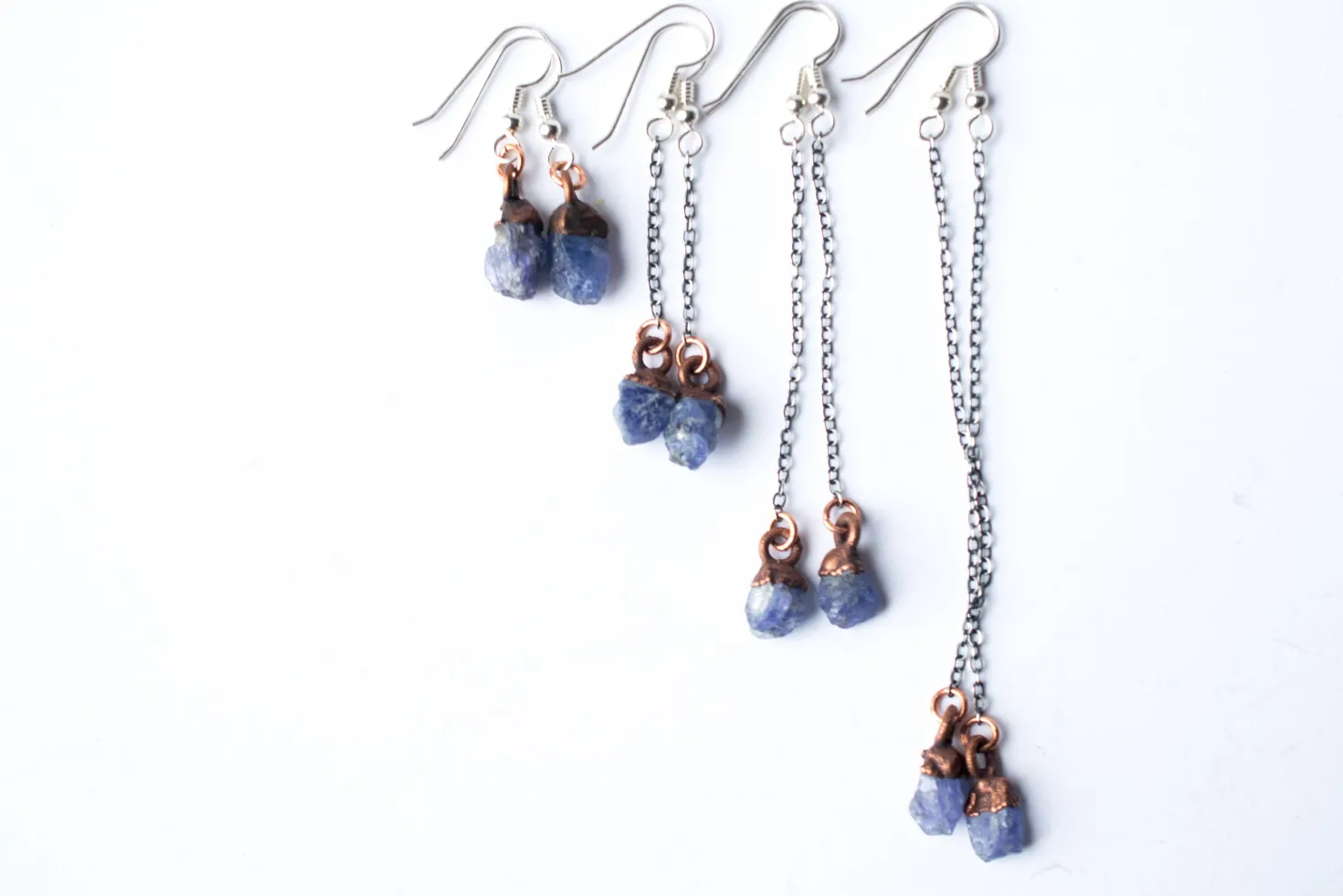 Raw tanzanite earrings | Tanzanite dangle earrings