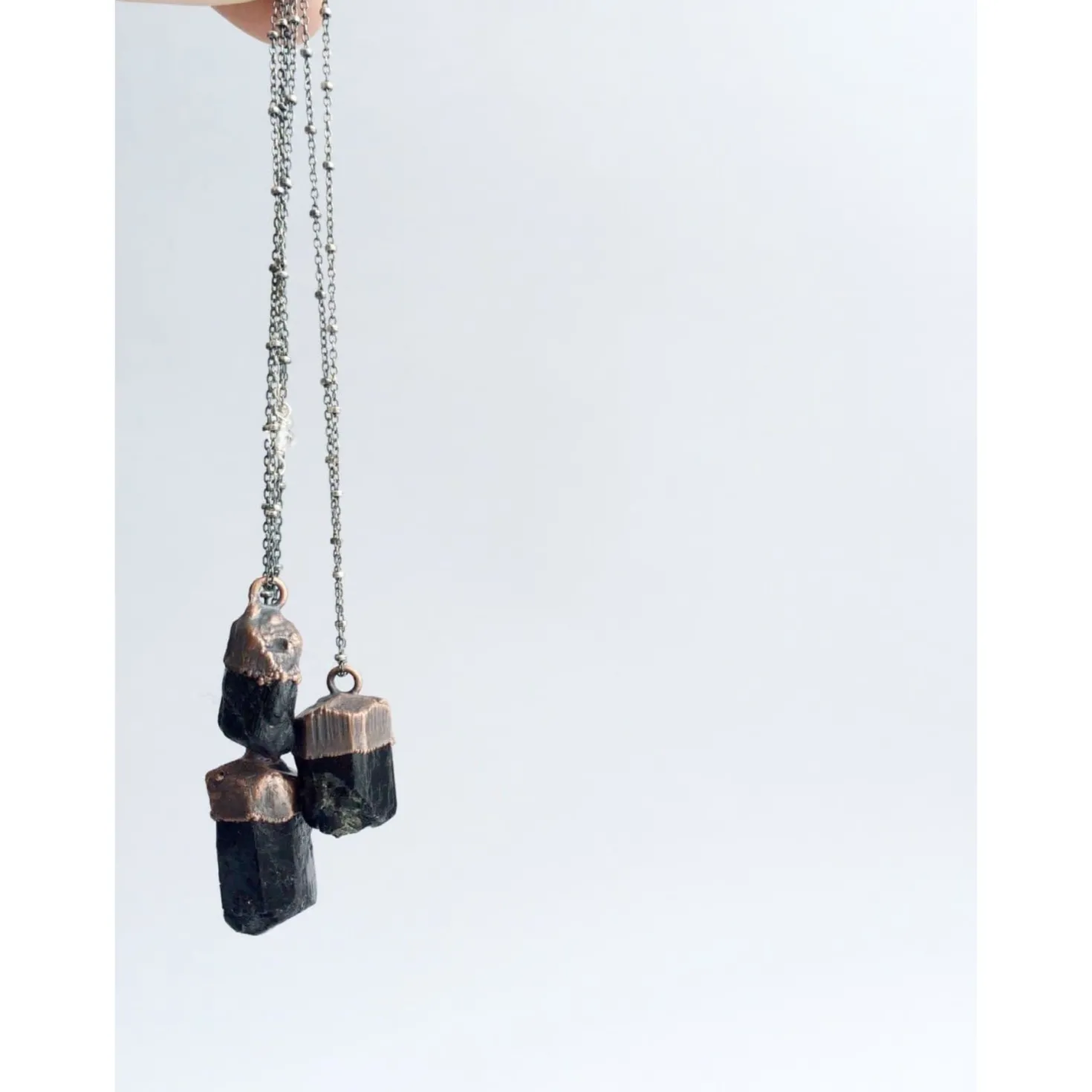 Raw tourmaline necklace | Black tourmaline crystal necklace