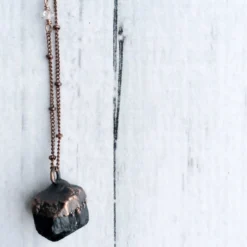 Raw tourmaline necklace | Black tourmaline crystal necklace