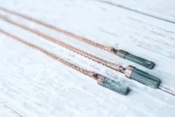 Raw tourmaline necklace | Green tourmaline crystal necklace