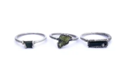 RAW tourmaline ring | Green tourmaline crystal ring
