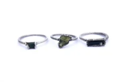RAW tourmaline ring | Green tourmaline crystal ring
