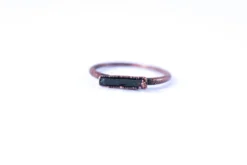 Raw tourmaline ring | Green tourmaline crystal ring