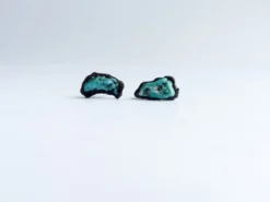 Raw turquoise stud earrings | Turquoise nugget sterling silver post earring