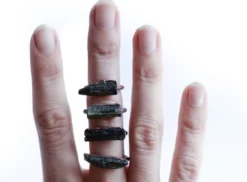 Rectangular Moldavite ring | Genuine moldavite ring
