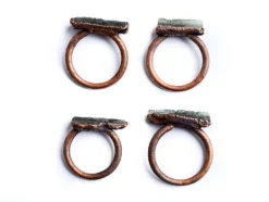 Rectangular Moldavite ring | Genuine moldavite ring