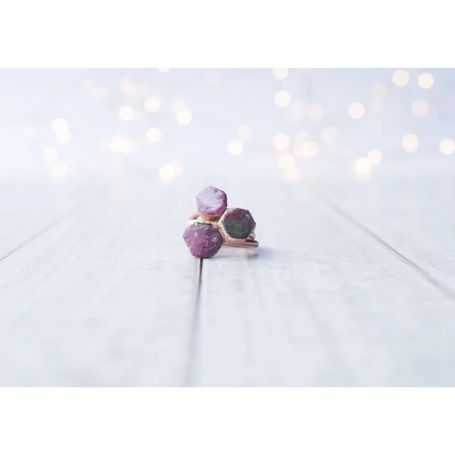 Rose Gold Ruby ring | Red ruby crystal ring