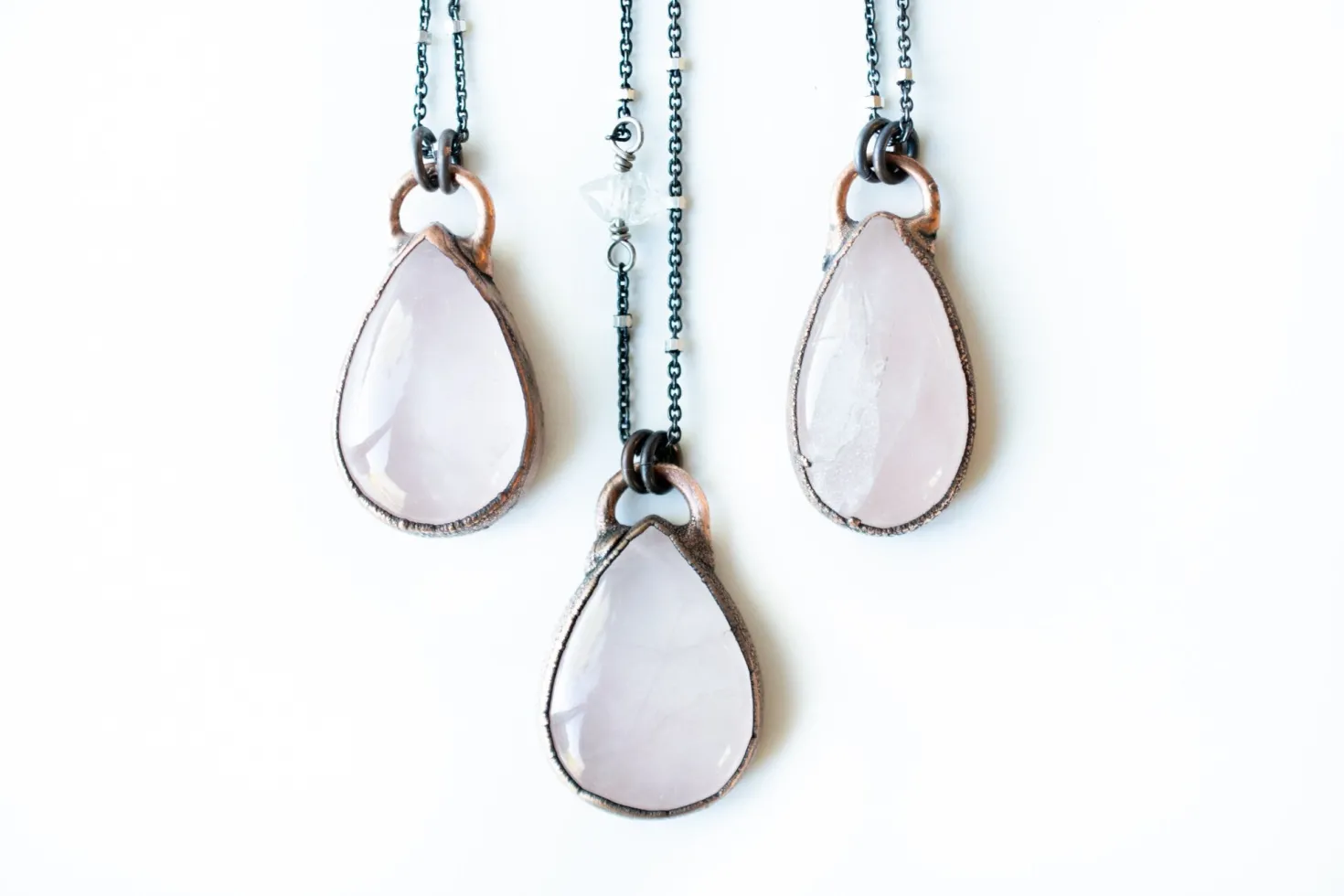Rose Quartz Necklace | Raw crystal necklace