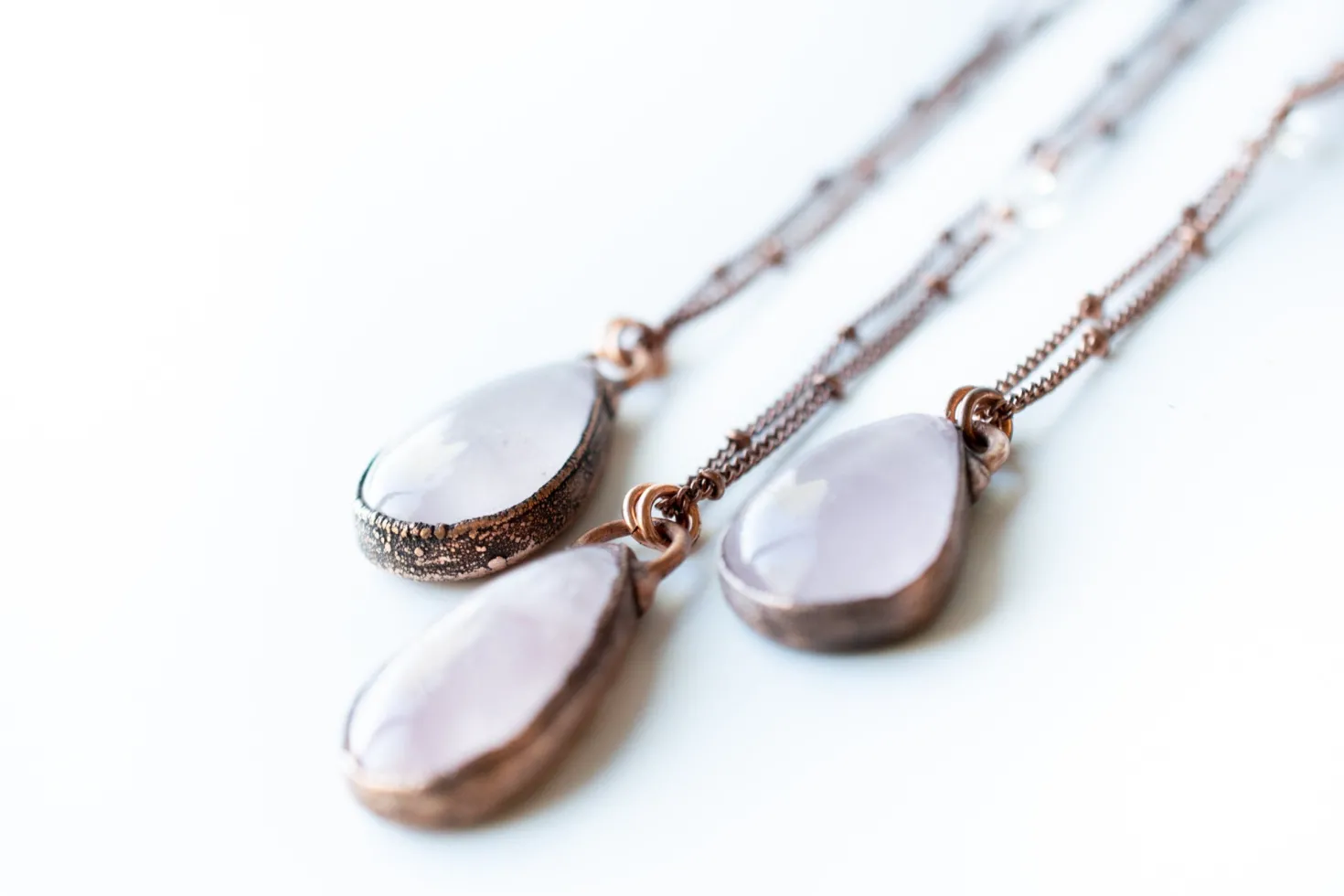 Rose Quartz Necklace | Raw crystal necklace