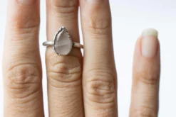 Rose Quartz ring | Organic stone stacking ring