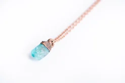Rough apatite necklace | Blue apatite necklace