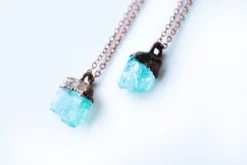 Rough apatite necklace | Blue apatite necklace