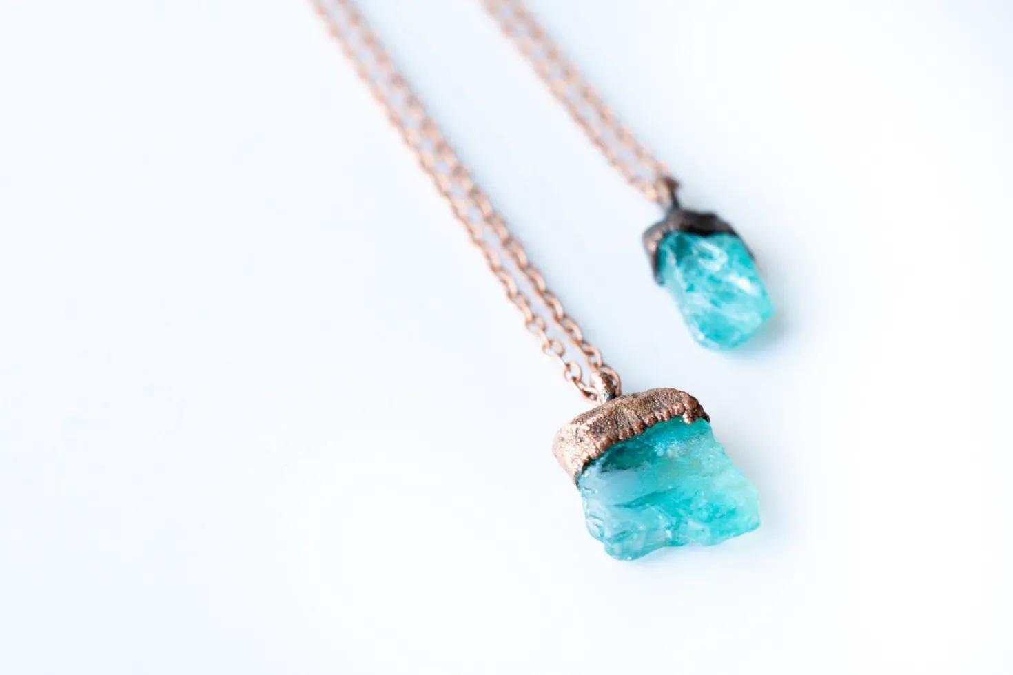 Rough apatite necklace | Blue apatite necklace