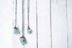 Rough aquamarine necklace | Raw aquamarine jewelry