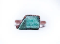 Rough emerald ring | Raw Emerald birthstone ring