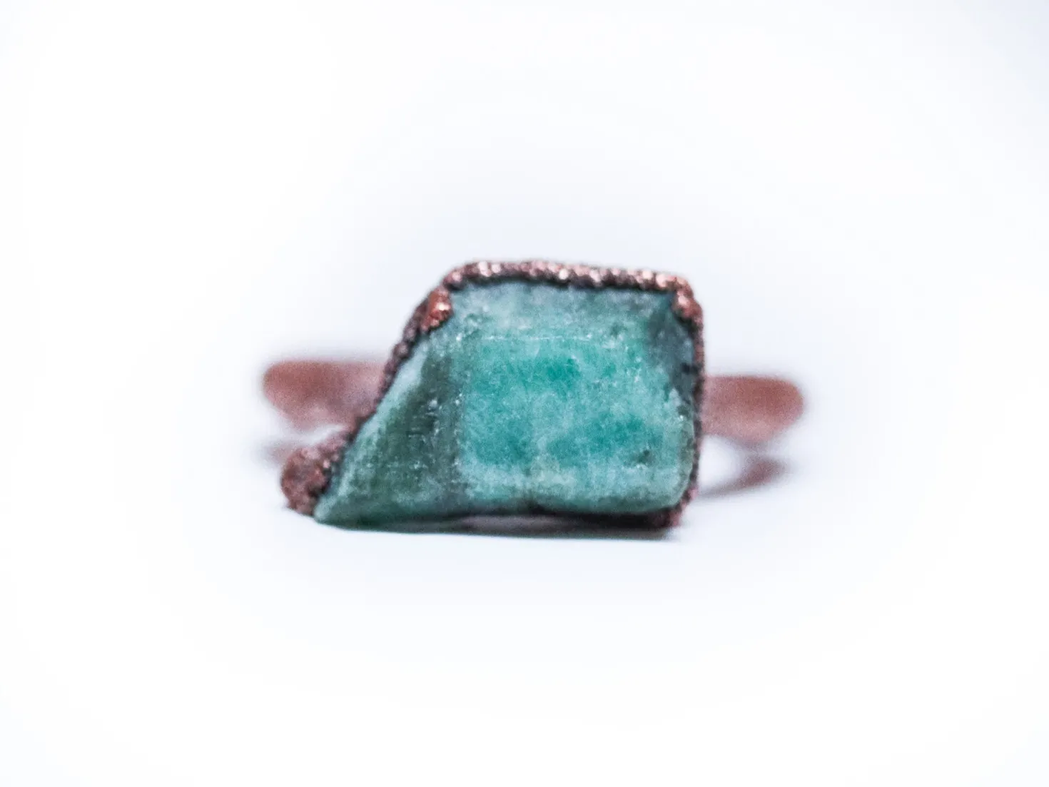 Rough emerald ring | Raw Emerald birthstone ring