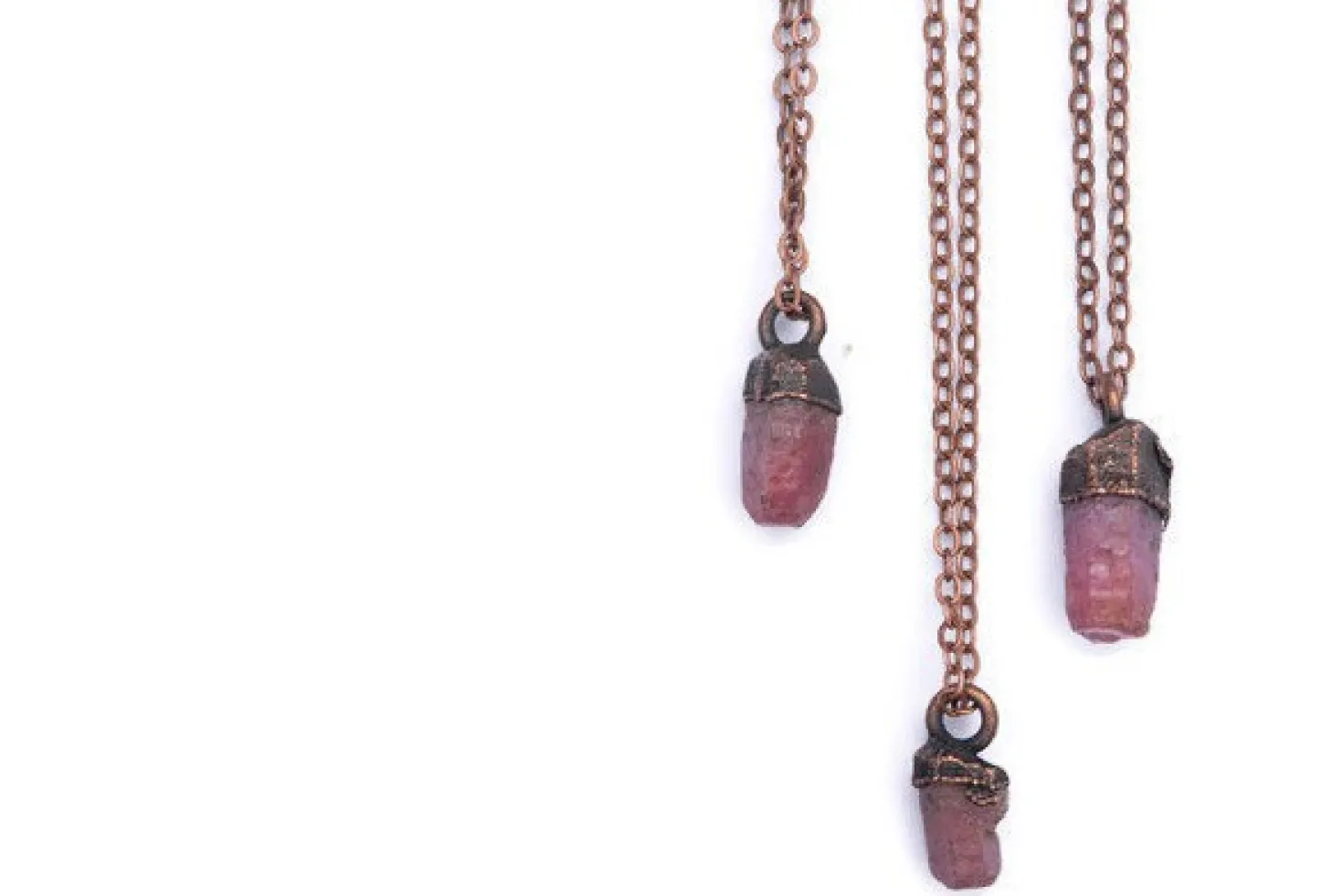 Ruby crystal necklace | Raw ruby necklace