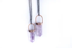 SALE Amethyst necklace | Polished amethyst necklace