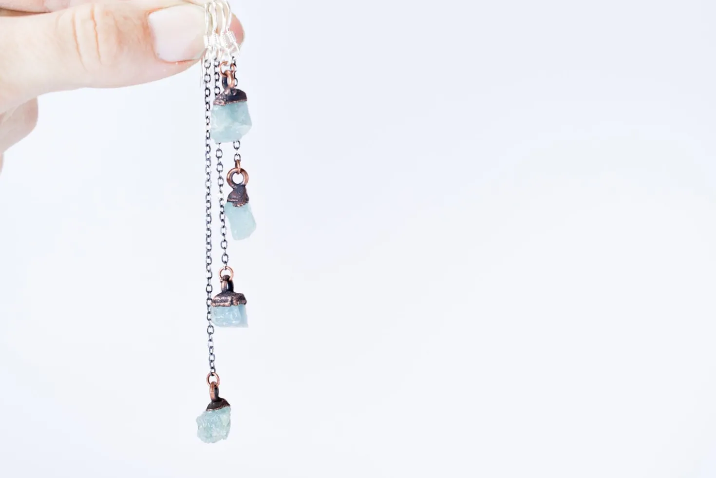 SALE Aquamarine | Raw Aquamarine earrings