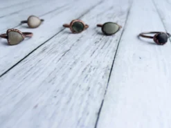 SALE Beach pebble ring | Organic stone stacking ring