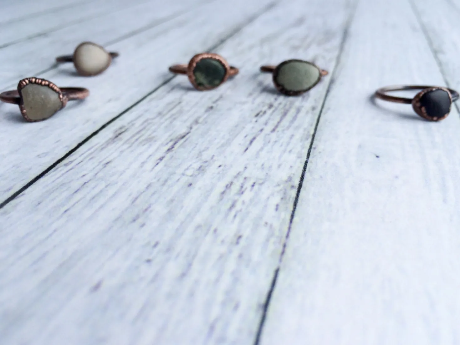 SALE Beach pebble ring | Organic stone stacking ring