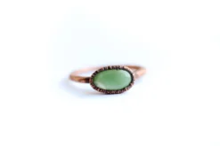 SALE Chrysoprase ring | Tumbled chrysoprase crystal ring