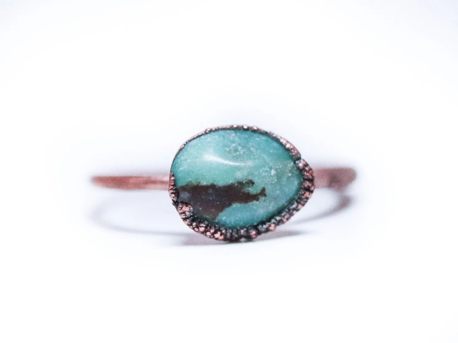 SALE Chrysoprase ring | Tumbled chrysoprase crystal ring