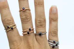 SALE Deep Red Garnet ring | Garnet Teardrop Ring