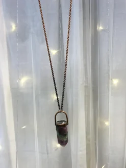 SALE Fluorite crystal necklace | Electroformed crystal necklace