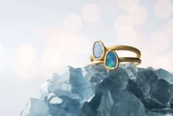 SALE Gold Opal ring | Stacking birthstone ring