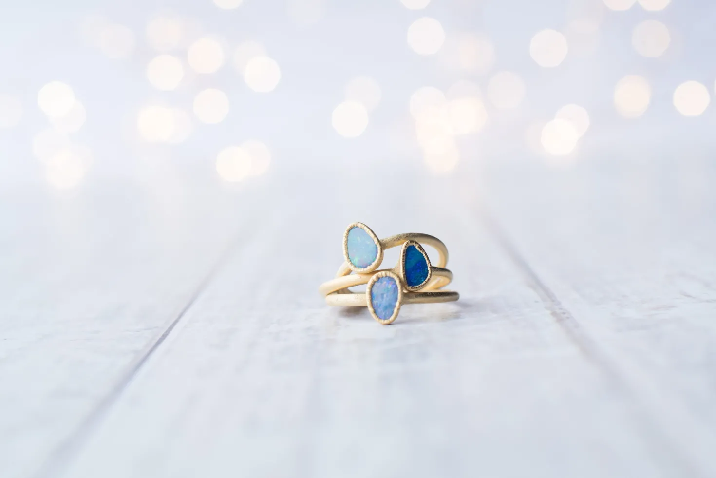 SALE Gold Opal ring | Stacking birthstone ring