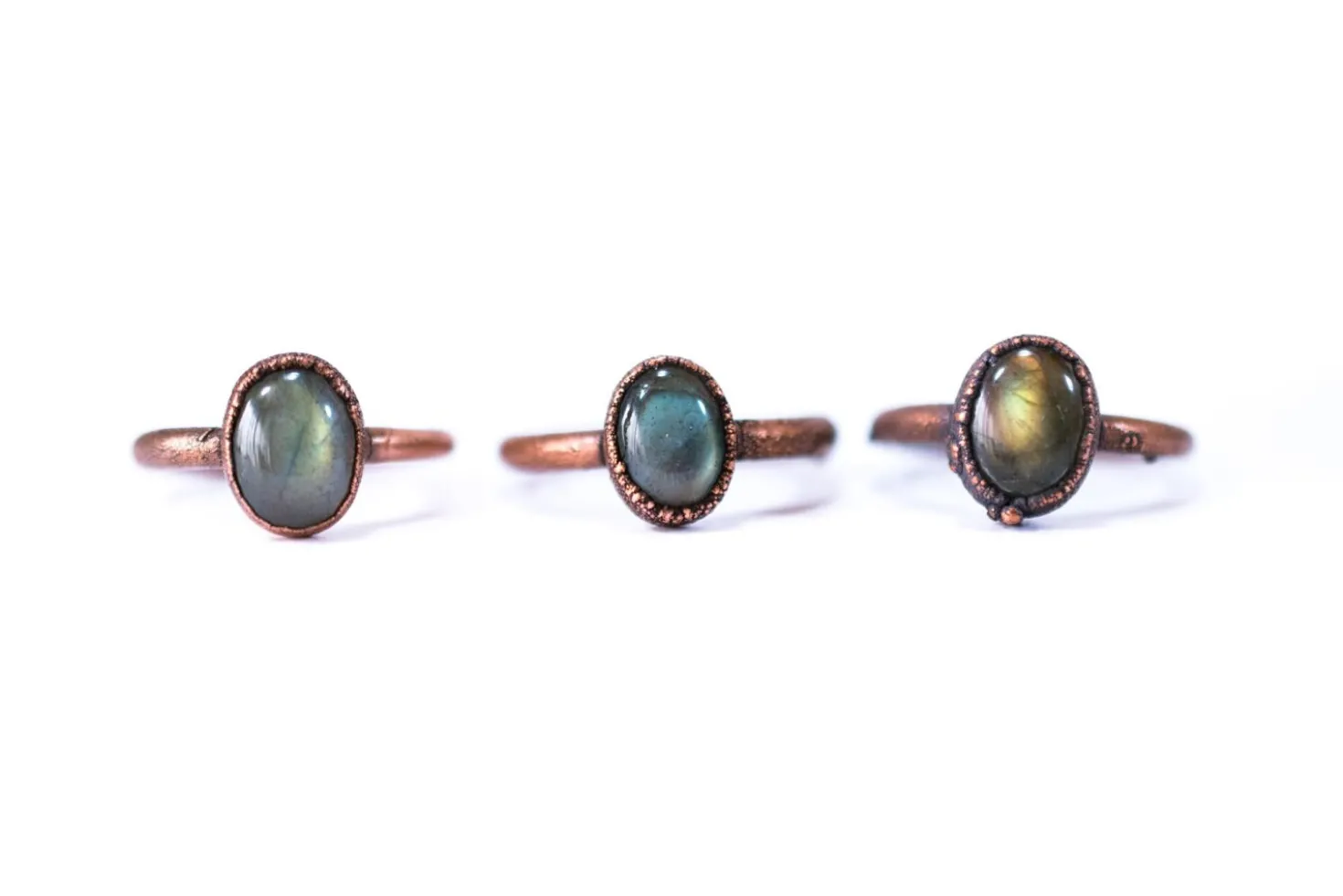 SALE Labradorite ring | Simple stone stacking ring