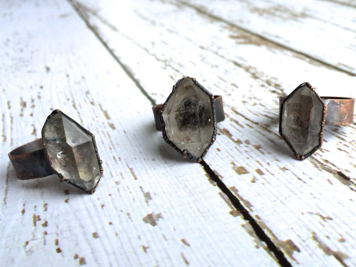 SALE Large ring | Herkimer diamond ring