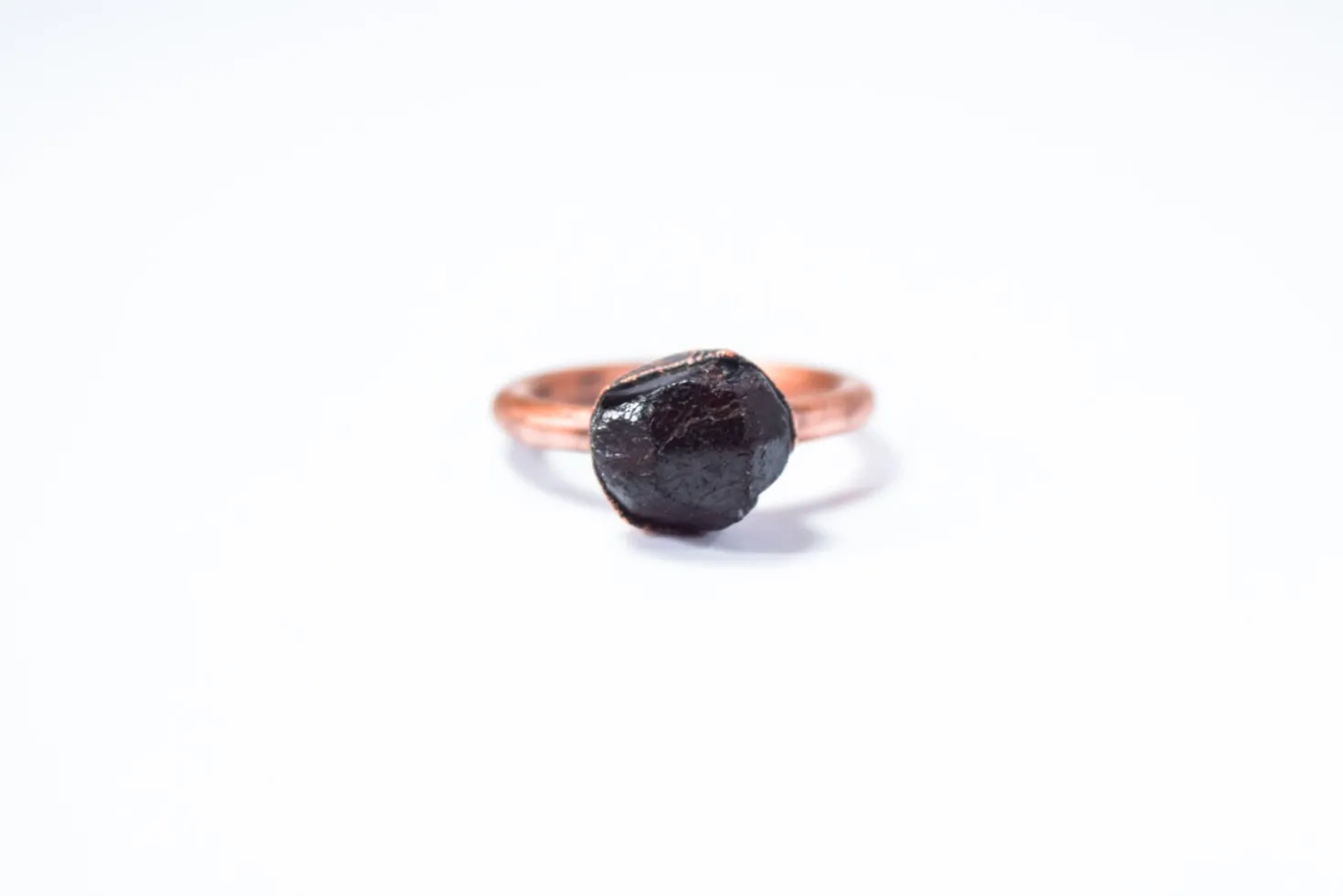 SALE Raw garnet ring | Deep Red Garnet ring