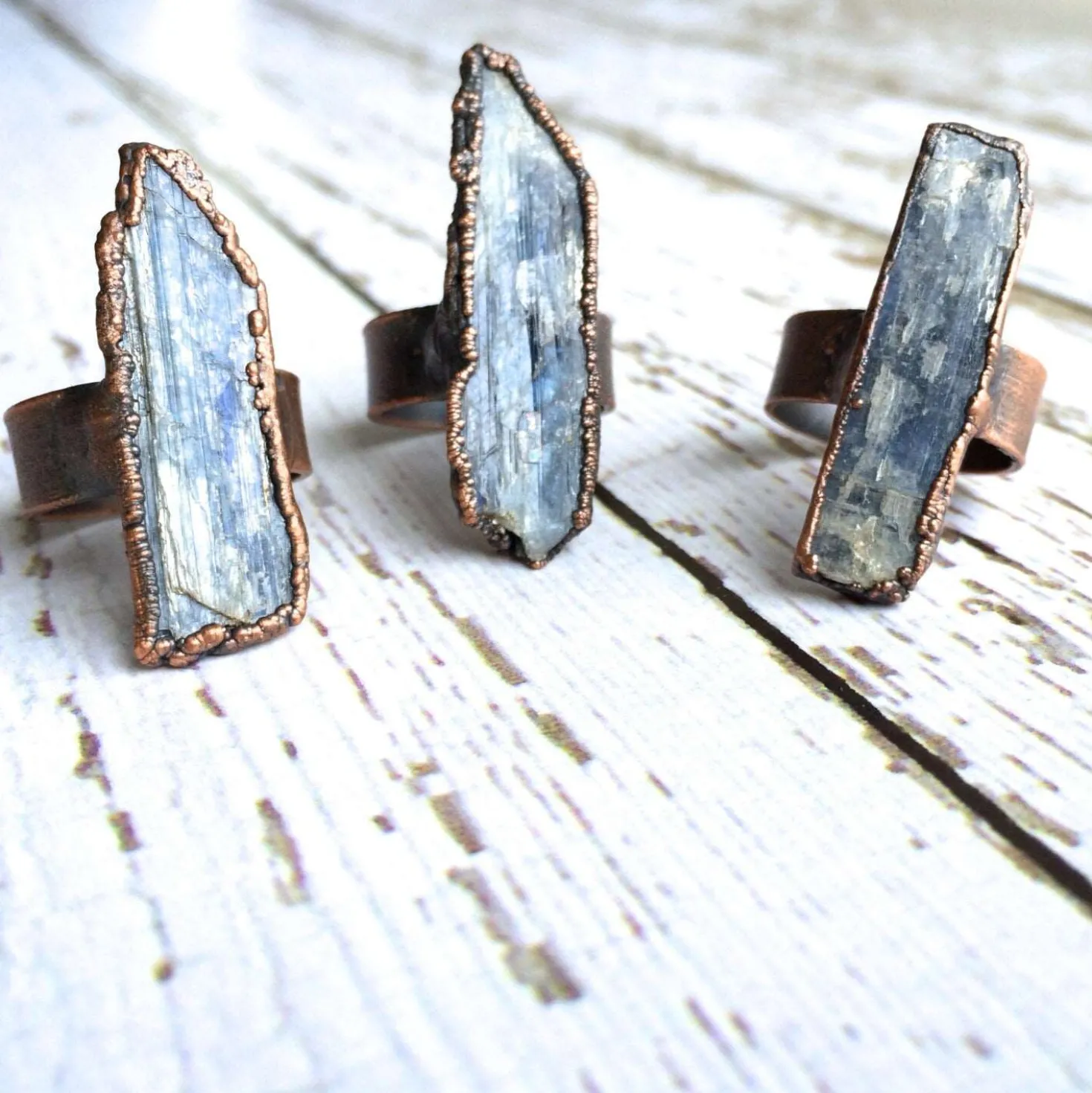 SALE Raw Kyanite ring | Blue Kyanite crystal ring