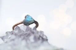 SALE Raw Labradorite ring | Gemstone stacking ring
