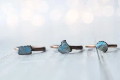 SALE Raw Labradorite ring | Gemstone stacking ring