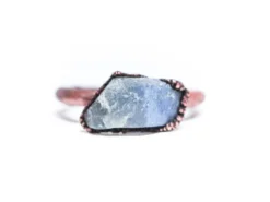 SALE Raw Labradorite ring | Gemstone stacking ring
