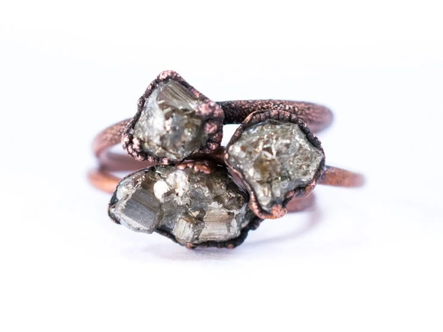 SALE Raw pyrite ring | Fool's gold jewelry