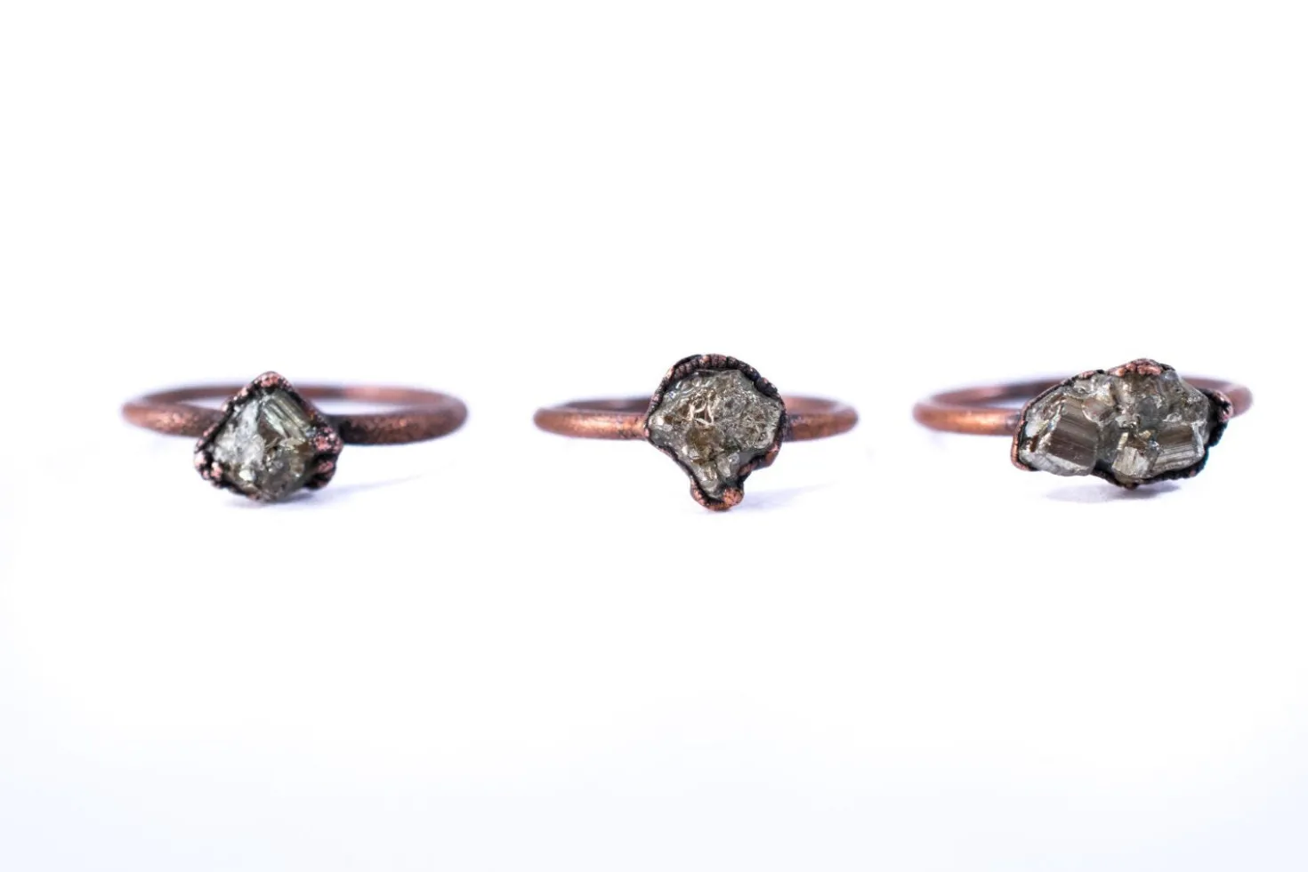 SALE Raw pyrite ring | Fool's gold jewelry