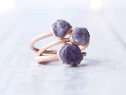 SALE Rose Gold Ruby ring | Red ruby crystal ring