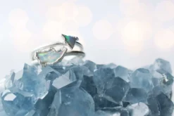 SALE Silver Opal ring | Raw opal ring