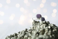 SALE Silver Ruby ring | Red ruby crystal ring