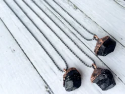 SALE tourmaline necklace | Black tourmaline sterling silver crystal necklace
