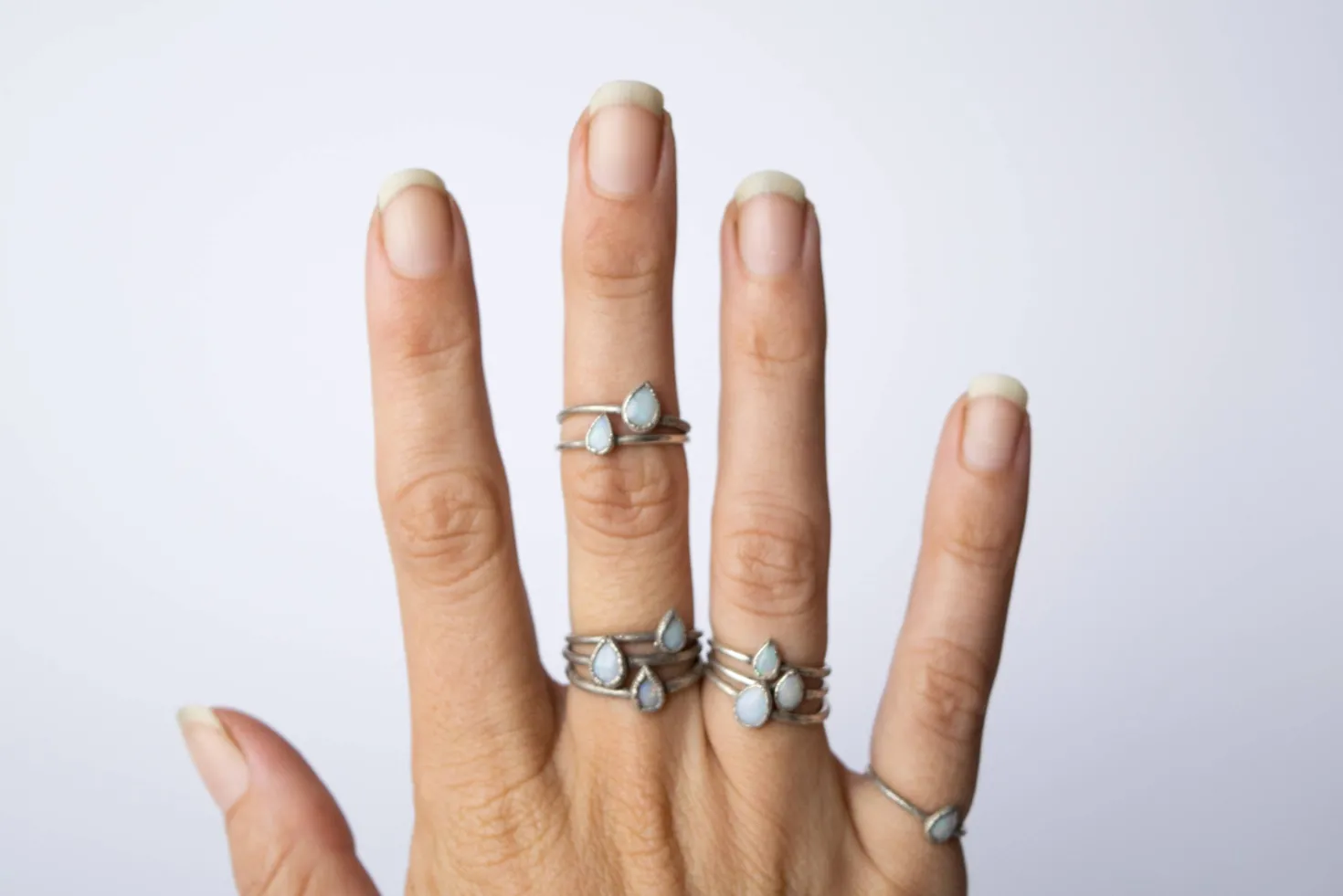 Teardrop opal ring | Rough opal ring