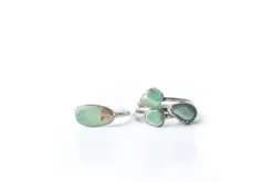 Tumbled chrysoprase ring | Chrysoprase crystal ring