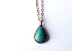 Turquoise teardrop necklace | Raw turquoise jewelry